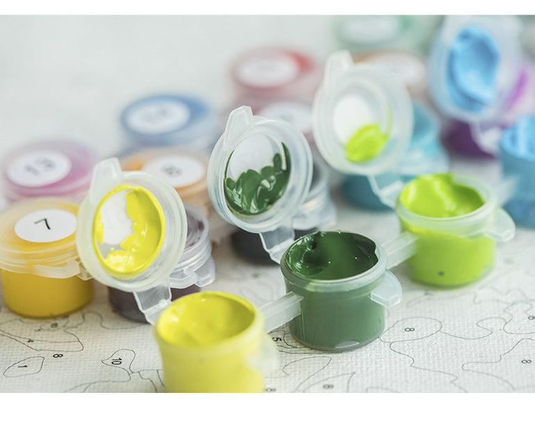 Diy digital oil painting flower and animal landscape