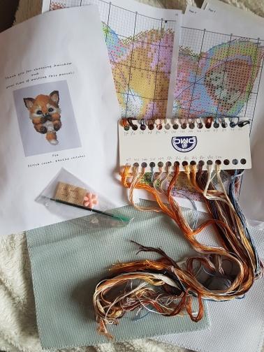 Cute fox cross stitch kit
