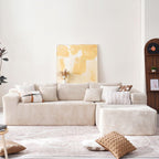 104" Cloud Sectional Couch with Comfy Chaise, Boneless L Shape Sofa with Deep Seat, Minimalist Modular Couches Sleeper for Living Room Bedroom Apartment Lounge,Black - Grand Goldman