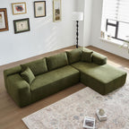 104" L-Shape Modular Sectional Sofa Couch - Comfy Upholstered Cloud Couch for Living Room - Modern Minimalist Couch,Deep Seat,No Assembly Required (Black,Plush Corduroy, Left Facing Chaise) - Grand Goldman