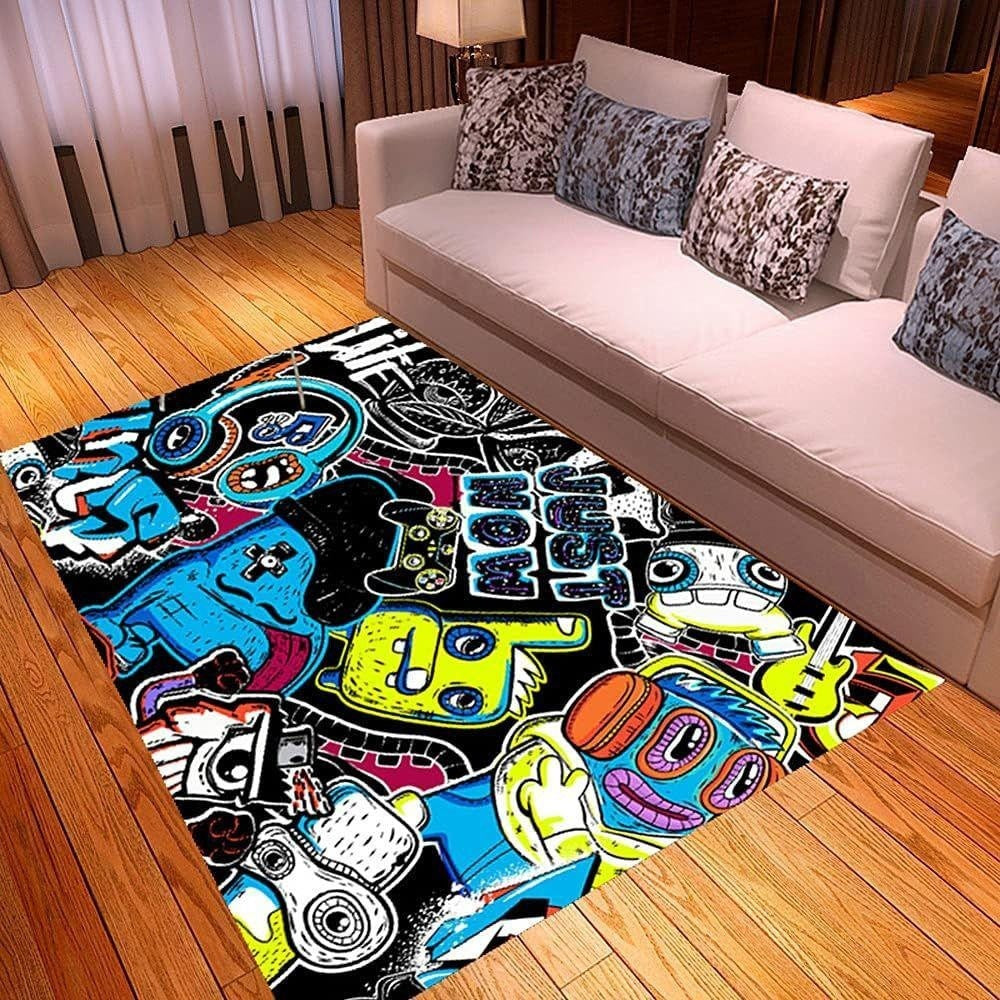 Home Living Room Game Console Controller Printed Decorative Carpet