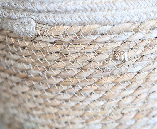 Artificial woven storage basket