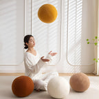 11.8 inch Ball Pillow Nordic Round Throw Pillows Boucle Ball Pillow Sphere Shaped Pillow Round Decorative Pillow for Couch, Sofa, Bedroom (Cream White, 11.8 inch) - Grand Goldman