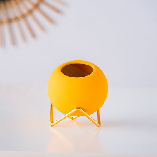 Farvet Nordisk Rund Kreativ Keramik Vase Moderne Design Desktop Lille urtepotte Hjemmekontor Køkken