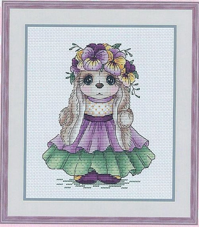 Rabbit style cross stitch set