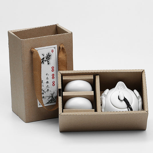 Cheap Promotional  Ceramic Kung Fu Tea Set Gift Box