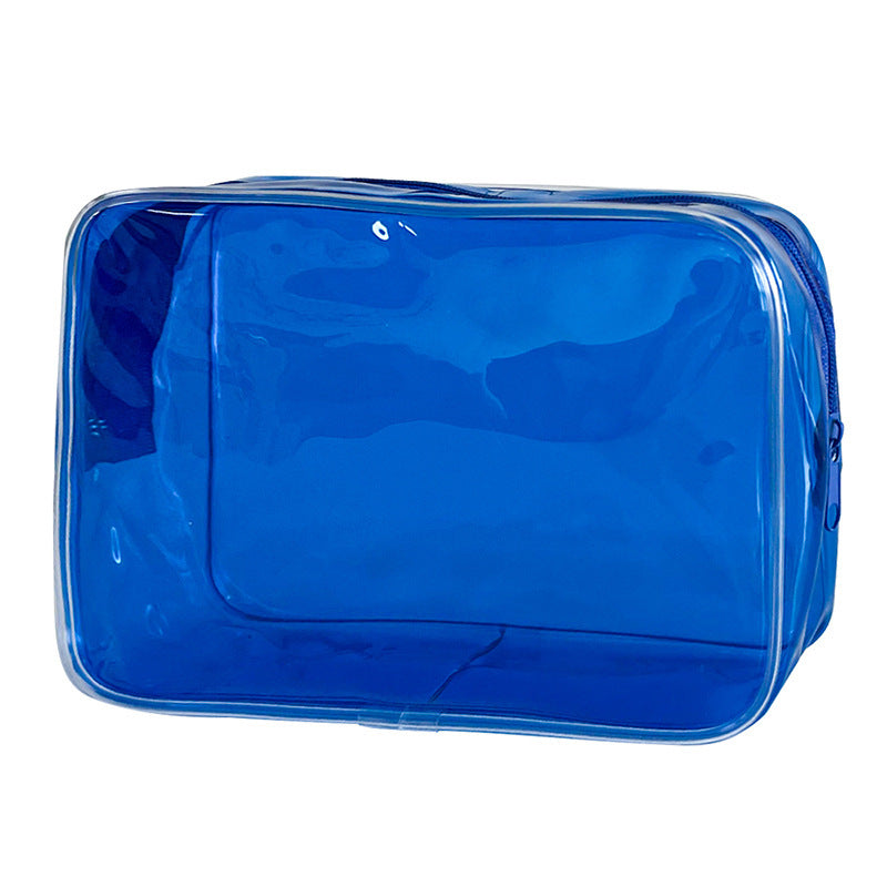 In Stock Solid Color Transparent Cosmetic Bag Large Capacity Convenient And Simple Storage Bag