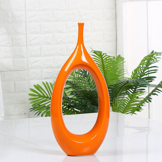 Hollow decoration ceramic vase home vase decoration