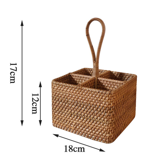 Creative Multifunctional Storage Box With Rattan Handmade Storage Basket