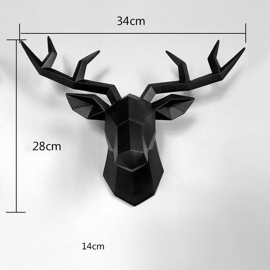 Family statue decoration accessories 34x28x14cm vintage antelope head sculpture abstract room wall decoration resin deer head statue