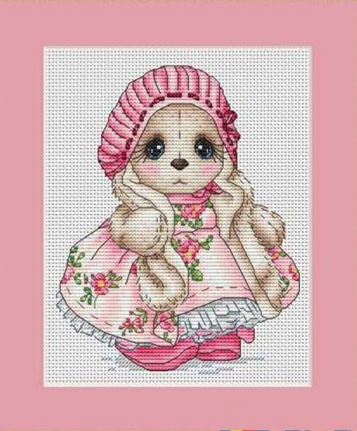 Rabbit style cross stitch set