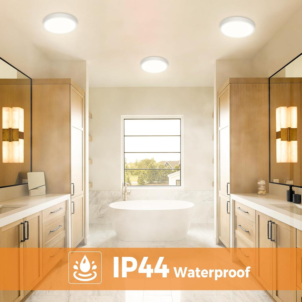 12Pack LED Flush Mount Ceiling Light, Dimmable & 100W Equivalent Super Slim LED Ceiling Light, 3000K-6500K Selectable, 12W 1500Lm Round Light Fixture for Bedroom, Bathroom, Closet, Hallway - Grand Goldman