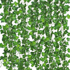 12 Pack Fake Vines for Room Decor Artificial Ivy Garland with Clip Green Flowers Hanging Plants Faux Greenery Leaves Bedroom Aesthetic Decor for Home Garden Wall Wedding - Grand Goldman