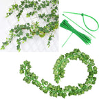 12 Pack Fake Vines for Room Decor Artificial Ivy Garland with Clip Green Flowers Hanging Plants Faux Greenery Leaves Bedroom Aesthetic Decor for Home Garden Wall Wedding - Grand Goldman