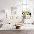 131" Modular Sectional Couch, Luxury Black Sectional Couches for Living Room, Comfy Corduroy Couch Sectional Sofa with Chaise Lounge, Free Combination Sleeper Sofa with Memory Foam, Black - Grand Goldman