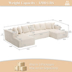 131" Modular Sectional Couch, Luxury Black Sectional Couches for Living Room, Comfy Corduroy Couch Sectional Sofa with Chaise Lounge, Free Combination Sleeper Sofa with Memory Foam, Black - Grand Goldman