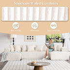 131" Modular Sectional Couch, Luxury Black Sectional Couches for Living Room, Comfy Corduroy Couch Sectional Sofa with Chaise Lounge, Free Combination Sleeper Sofa with Memory Foam, Black - Grand Goldman