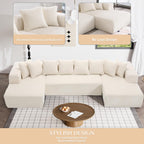 131" Modular Sectional Couch, Luxury Black Sectional Couches for Living Room, Comfy Corduroy Couch Sectional Sofa with Chaise Lounge, Free Combination Sleeper Sofa with Memory Foam, Black - Grand Goldman