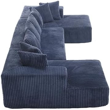 131" Modular Sectional Couch, Luxury Black Sectional Couches for Living Room, Comfy Corduroy Couch Sectional Sofa with Chaise Lounge, Free Combination Sleeper Sofa with Memory Foam, Black - Grand Goldman