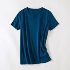 Cool Double-sided Mercerized Cotton Short-sleeved White T-shirt - Grand Goldman