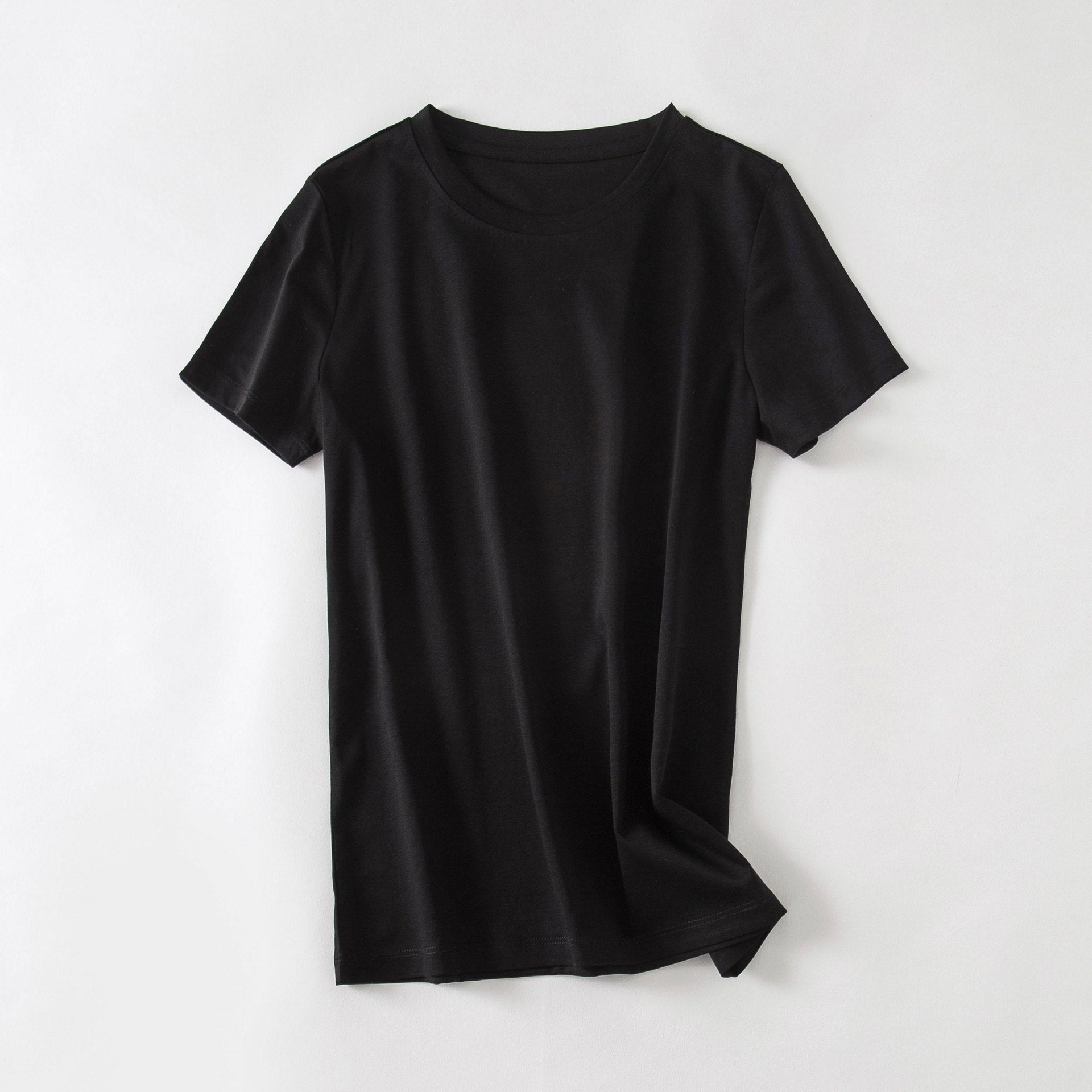Cool Double-sided Mercerized Cotton Short-sleeved White T-shirt - Grand Goldman