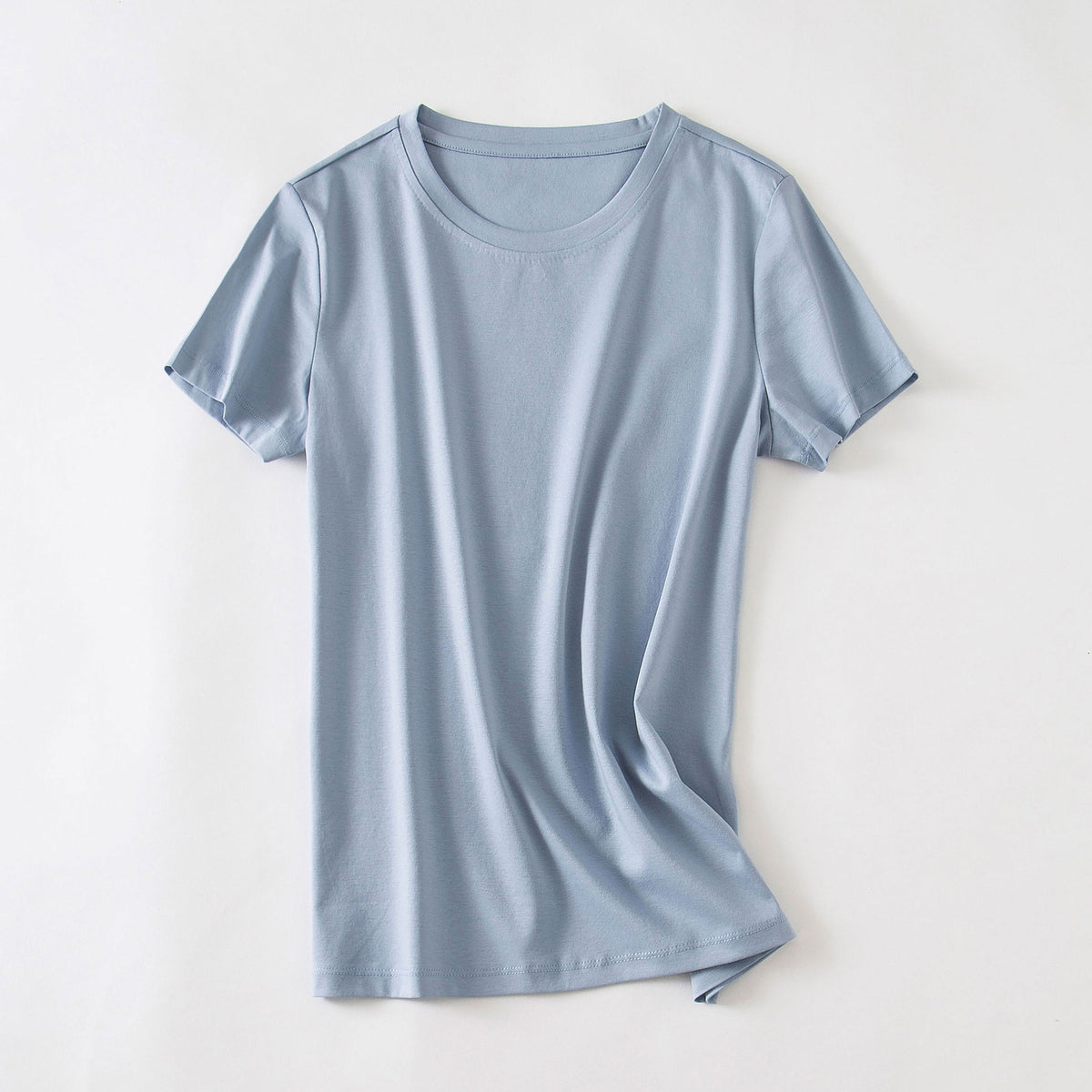Cool Double-sided Mercerized Cotton Short-sleeved White T-shirt - Grand Goldman