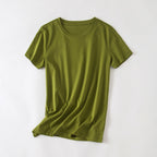 Cool Double-sided Mercerized Cotton Short-sleeved White T-shirt - Grand Goldman