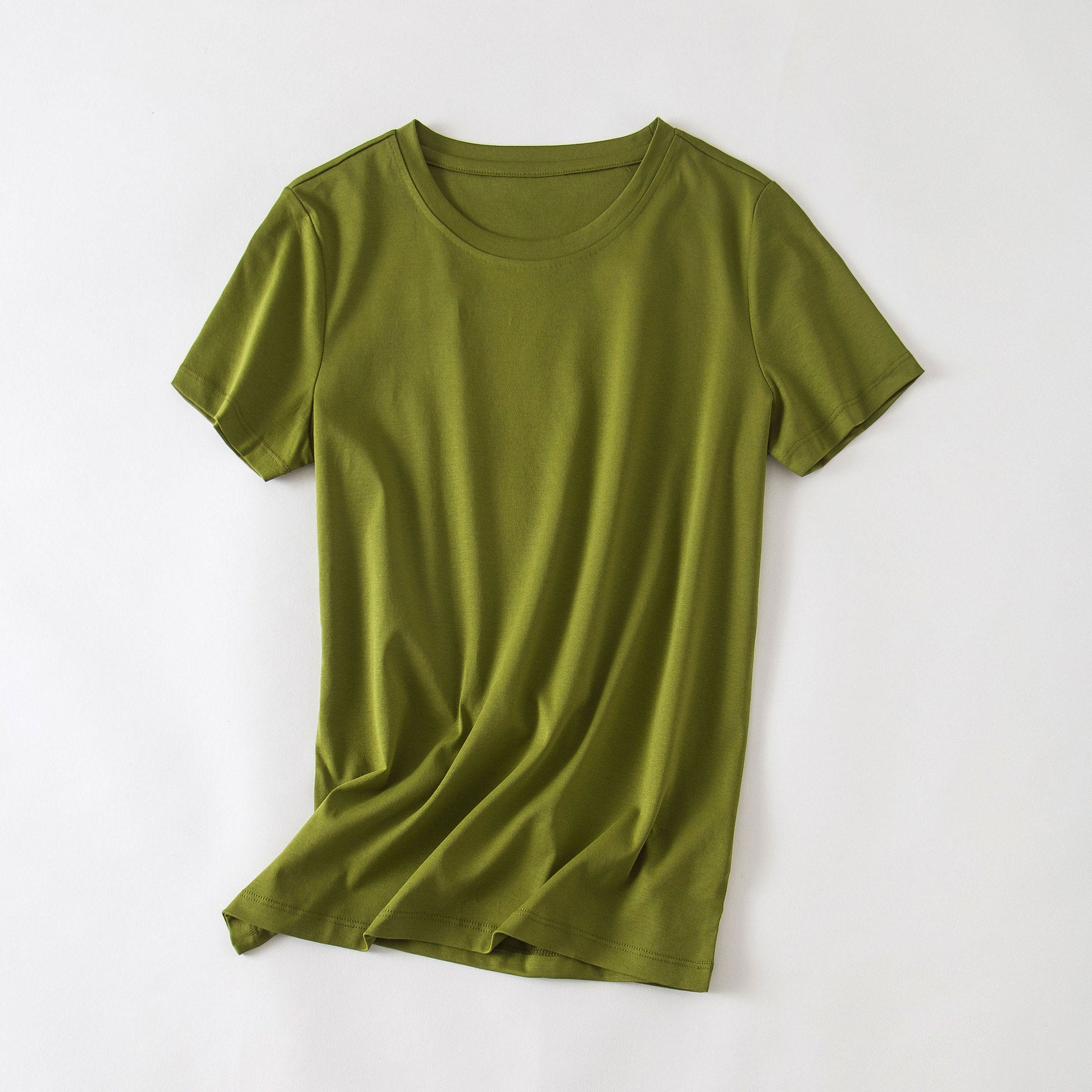 Cool Double-sided Mercerized Cotton Short-sleeved White T-shirt - Grand Goldman
