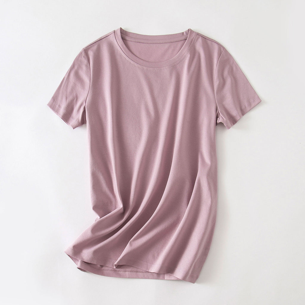 Cool Double-sided Mercerized Cotton Short-sleeved White T-shirt - Grand Goldman