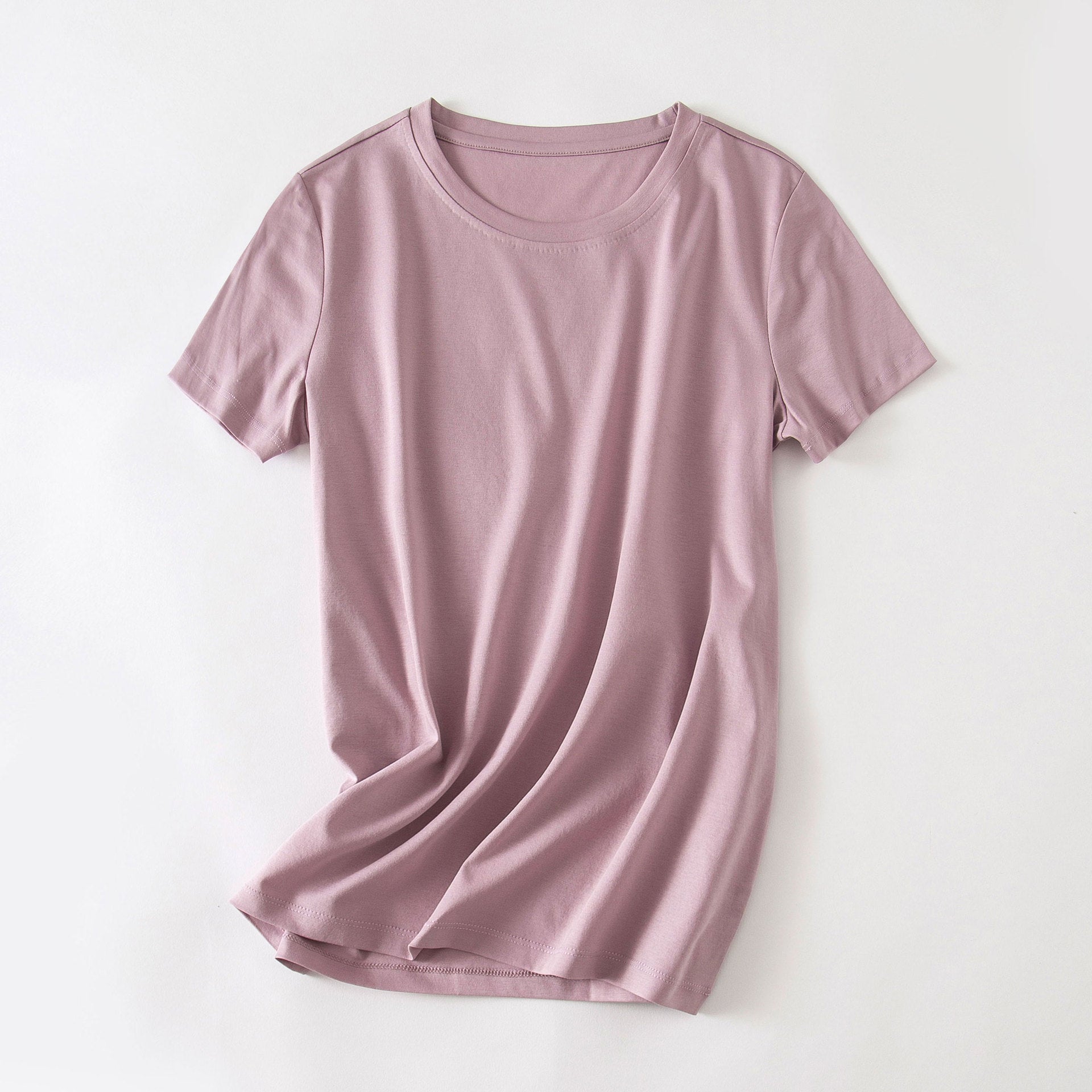 Cool Double-sided Mercerized Cotton Short-sleeved White T-shirt - Grand Goldman