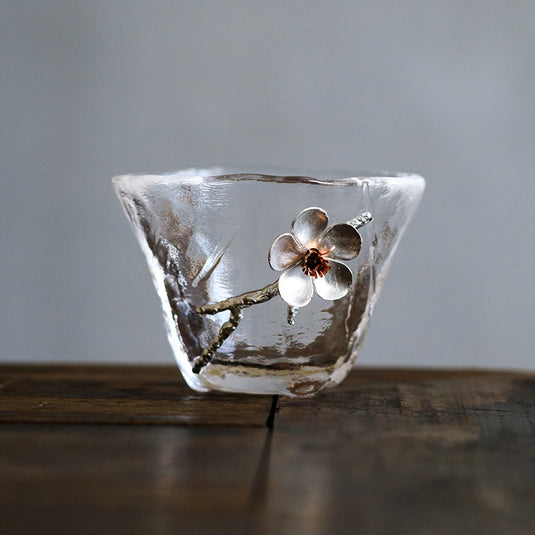 Japanese Style Hammered Glass Tea Cup Tasting cup