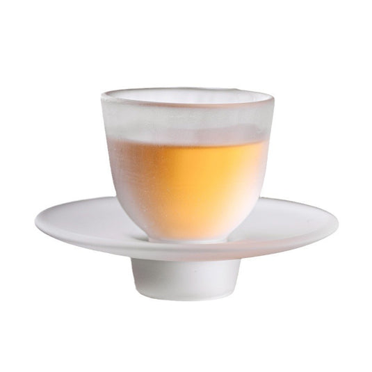 Japanese-style Atomized Glass Tea Cup Plate Combination