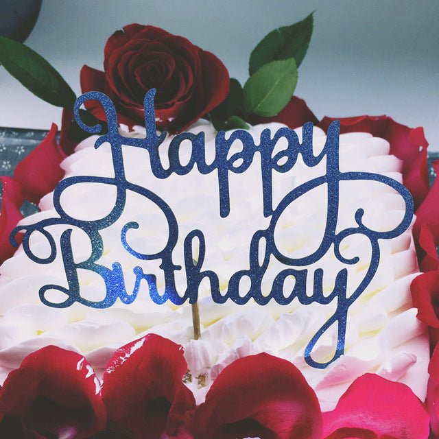 Drapeau de gâteau joyeux anniversaire insert de gâteau