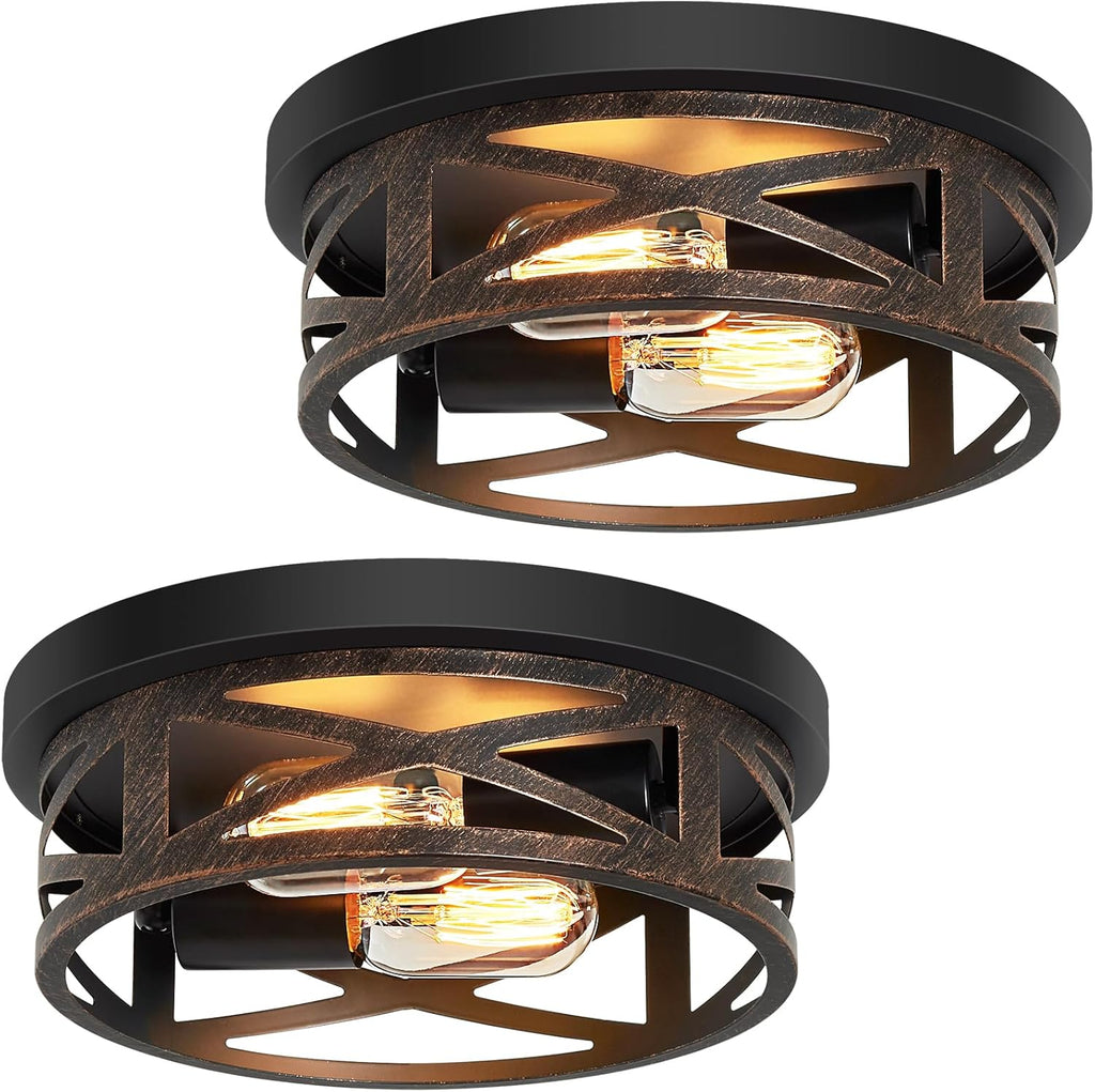13 inch Farmhouse Ceiling Light Fixture,3-Light Hallway Light Fixtures Ceiling,Black Flush Mount Ceiling Light,Light Fixture Ceiling Mount for Kitchen Hallway Entryway,E26 Base（1 Pack） - Grand Goldman