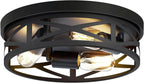 13 inch Farmhouse Ceiling Light Fixture,3-Light Hallway Light Fixtures Ceiling,Black Flush Mount Ceiling Light,Light Fixture Ceiling Mount for Kitchen Hallway Entryway,E26 Base（1 Pack） - Grand Goldman