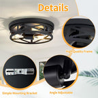 13 inch Farmhouse Ceiling Light Fixture,3-Light Hallway Light Fixtures Ceiling,Black Flush Mount Ceiling Light,Light Fixture Ceiling Mount for Kitchen Hallway Entryway,E26 Base（1 Pack） - Grand Goldman