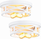 13 inch Farmhouse Ceiling Light Fixture,3-Light Hallway Light Fixtures Ceiling,Black Flush Mount Ceiling Light,Light Fixture Ceiling Mount for Kitchen Hallway Entryway,E26 Base（1 Pack） - Grand Goldman