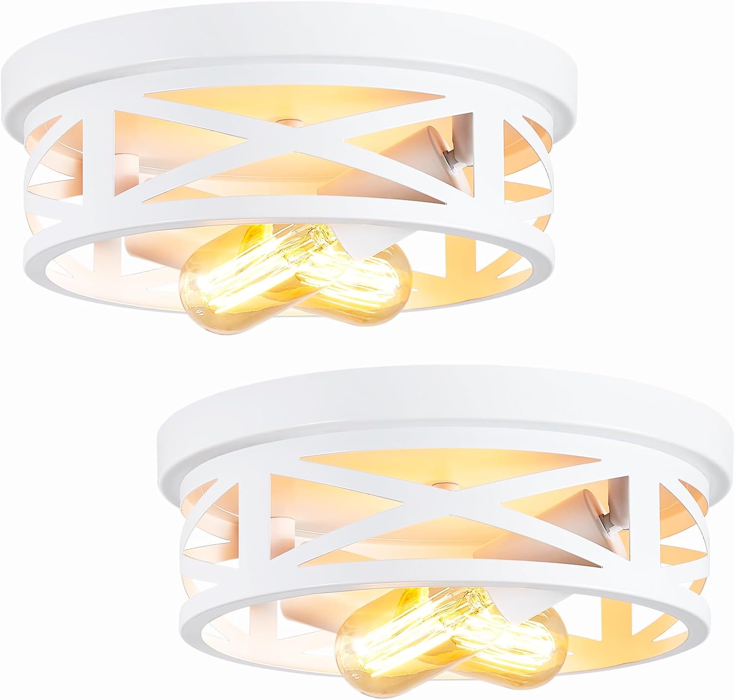 13 inch Farmhouse Ceiling Light Fixture,3-Light Hallway Light Fixtures Ceiling,Black Flush Mount Ceiling Light,Light Fixture Ceiling Mount for Kitchen Hallway Entryway,E26 Base（1 Pack） - Grand Goldman