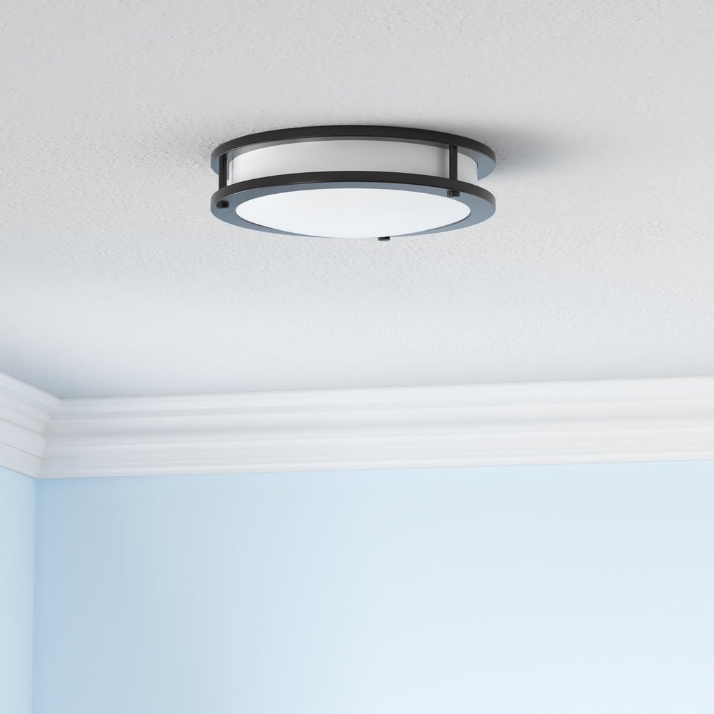 13 inch Flush Mount LED Ceiling Light Fixture, 2700K/3000K/3500K/4000K/5000K Adjustable Ceiling Lights, Oil Rubbed Bronze Saturn Dimmable Lighting for Bathroom Kitchen, ETL Listed - 2 Pack - Grand Goldman