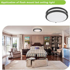 13 inch Flush Mount LED Ceiling Light Fixture, 2700K/3000K/3500K/4000K/5000K Adjustable Ceiling Lights, Oil Rubbed Bronze Saturn Dimmable Lighting for Bathroom Kitchen, ETL Listed - 2 Pack - Grand Goldman