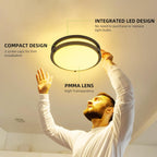 13 inch Flush Mount LED Ceiling Light Fixture, 2700K/3000K/3500K/4000K/5000K Adjustable Ceiling Lights, Oil Rubbed Bronze Saturn Dimmable Lighting for Bathroom Kitchen, ETL Listed - 2 Pack - Grand Goldman