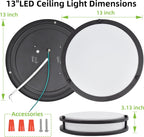 13 inch Flush Mount LED Ceiling Light Fixture, 2700K/3000K/3500K/4000K/5000K Adjustable Ceiling Lights, Oil Rubbed Bronze Saturn Dimmable Lighting for Bathroom Kitchen, ETL Listed - 2 Pack - Grand Goldman