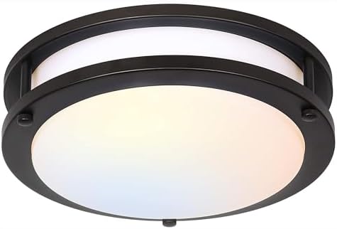 13 inch Flush Mount LED Ceiling Light Fixture, 2700K/3000K/3500K/4000K/5000K Adjustable Ceiling Lights, Oil Rubbed Bronze Saturn Dimmable Lighting for Hallway Bathroom Kitchen or Stairwell, ETL Listed - Grand Goldman