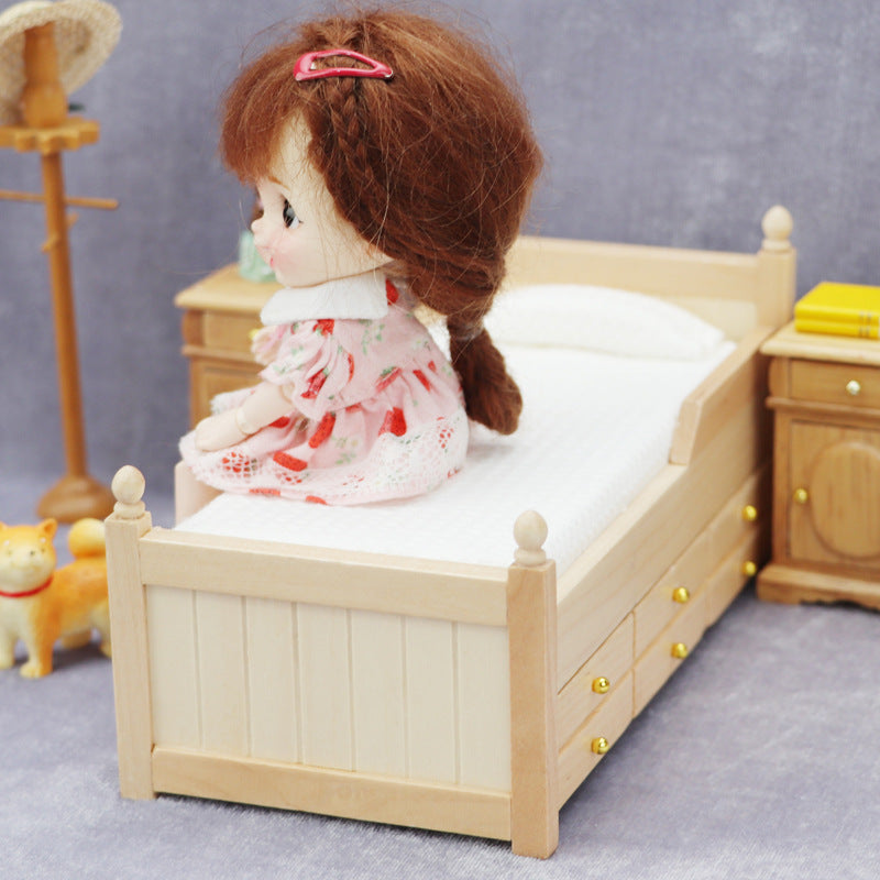 Dollhouse Mini Furniture Bedroom Scene Ornaments