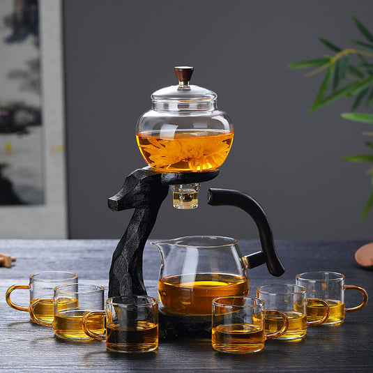 Automatic glass kung fu tea set