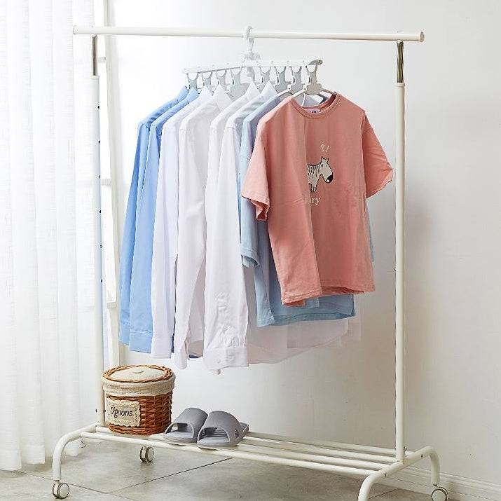 Retractable Clothes Hanger Folding Multifunctional Non-slip Storage Rack Clothing Rod Wardrobe Space Saver Laundry Shelf