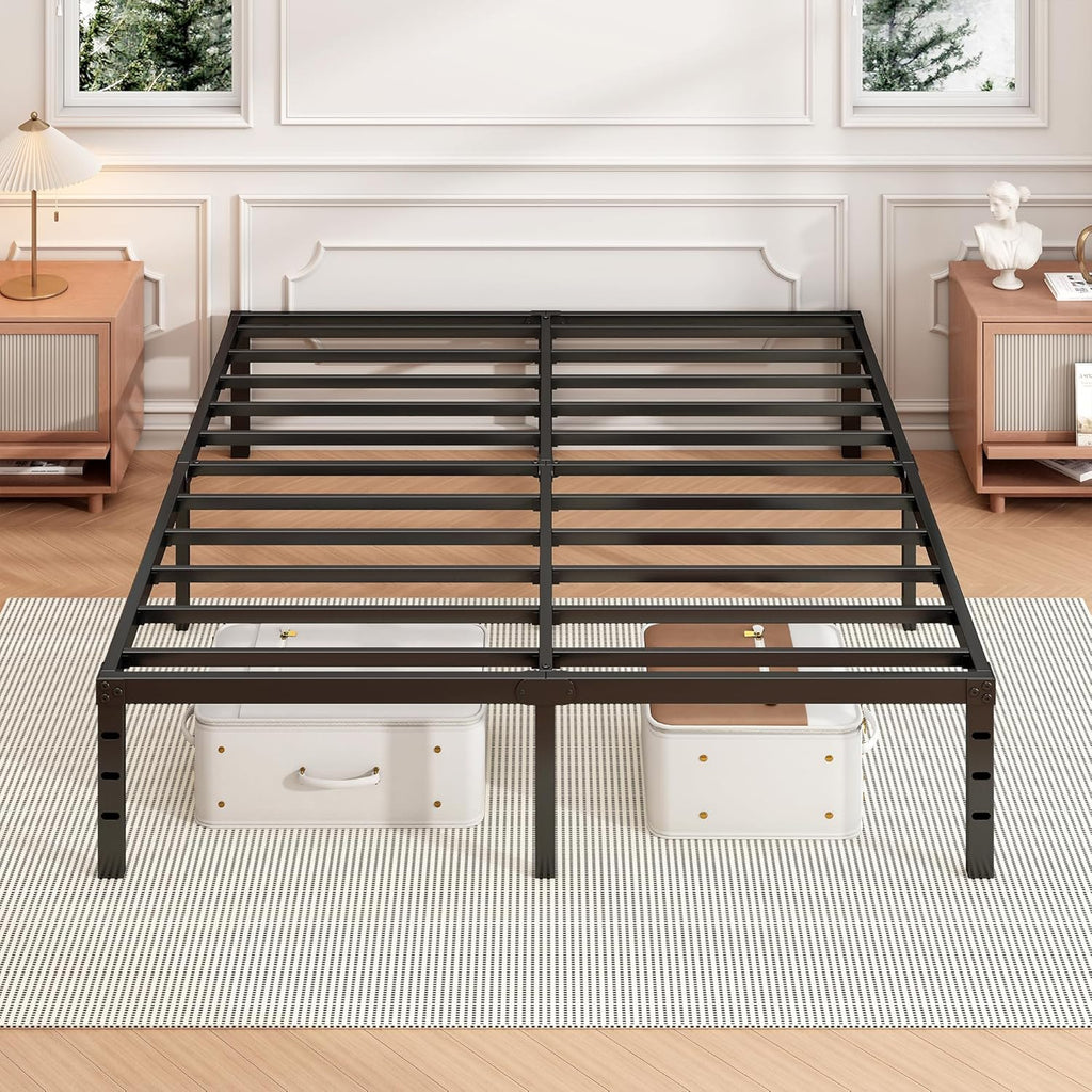 14 Inch Twin Bed Frame - Sturdy Platform Bed Frame Metal Bed Frame No Box Spring Needed Heavy Duty Twin Size Bed Frame Easy Assembly Strong Bearing Capacity, Under Bed Storage - Grand Goldman