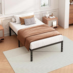 14 Inch Twin Bed Frame - Sturdy Platform Bed Frame Metal Bed Frame No Box Spring Needed Heavy Duty Twin Size Bed Frame Easy Assembly Strong Bearing Capacity, Under Bed Storage - Grand Goldman