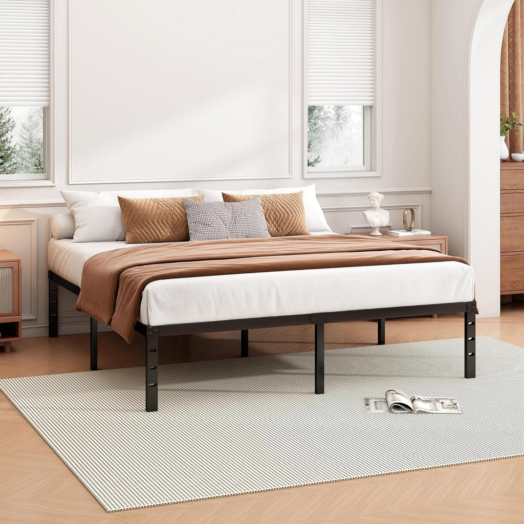 14 Inch Twin Bed Frame - Sturdy Platform Bed Frame Metal Bed Frame No Box Spring Needed Heavy Duty Twin Size Bed Frame Easy Assembly Strong Bearing Capacity, Under Bed Storage - Grand Goldman