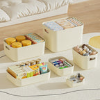 Cream Style Household Storage Box With Lid Desktop Clothing Storage Box Large